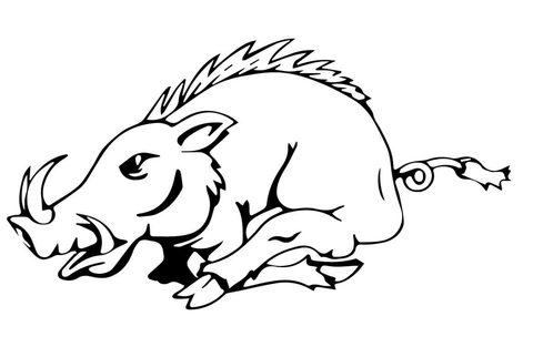 Running Razorback Coloring Page